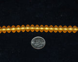 Matte Topaz Rondelle Beads Vintage Czech 9mm