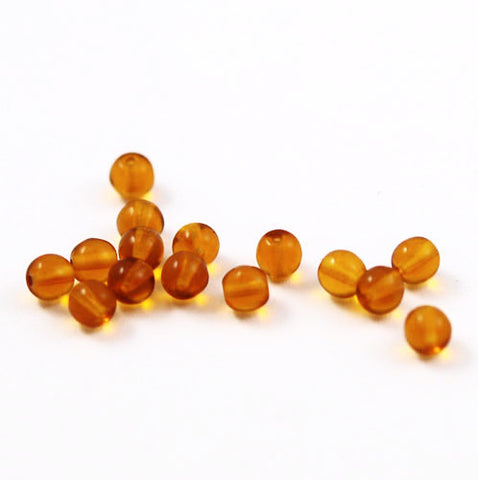 Dark Topaz Round Glass Beads 5mm