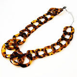 Tortoise Chain Lucite Necklace Vintage