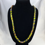 African Trade Bead Necklace Yellow