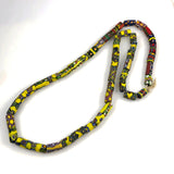 African Trade Bead Necklace Yellow