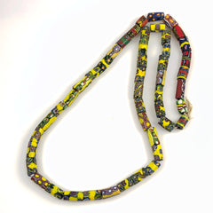 African Trade Bead Millefiori Necklace BOHO