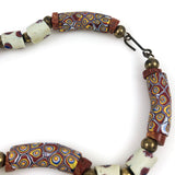 African Millefiori Elbow Trade Bead Necklace