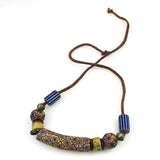African Millefiori & Chevron Trade Bead Necklace