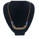 African Millefiori & Chevron Trade Bead Necklace