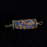 Antique Millefiori African Trade Bead Silver Ends