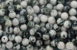 Tree Agate Gemstone Round Beads- 4mm Vintage