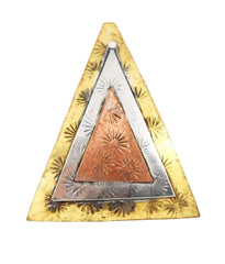 Tri-Metal Embossed Triangular Pendant