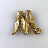 Crown Trifari Gold M Initial Brooch Signed