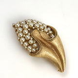 Crown Trifari Cornucopia Brooch Pearls
