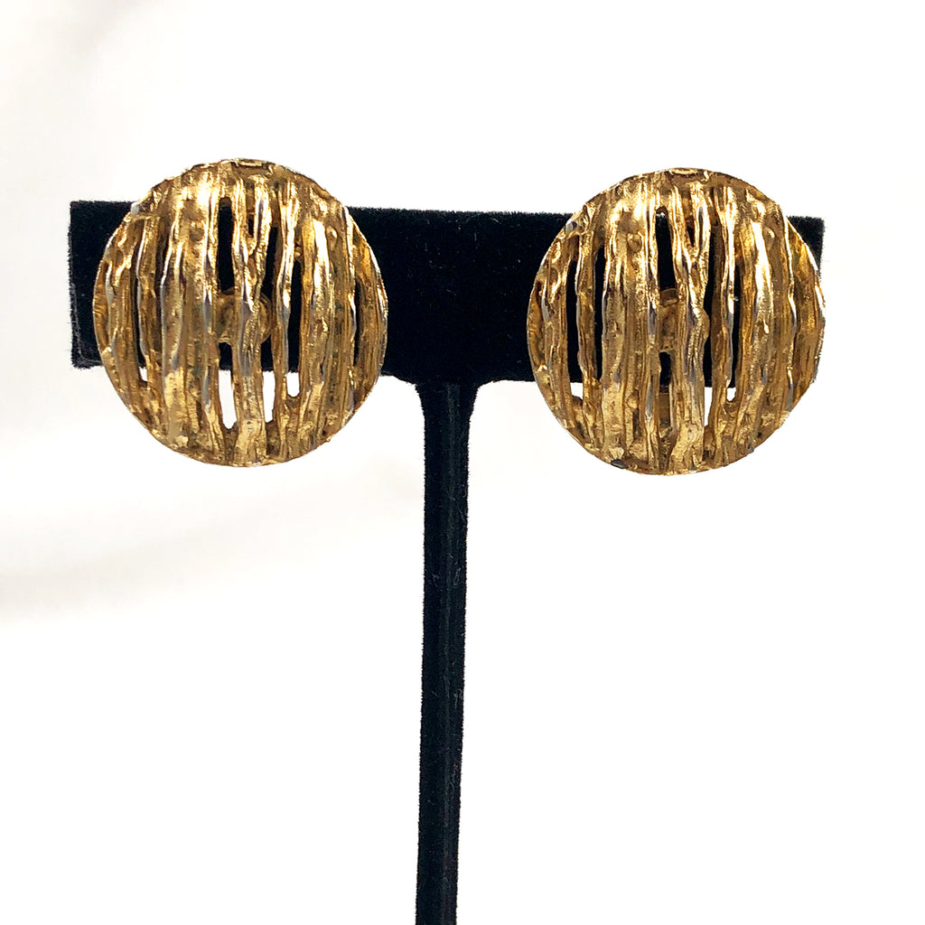 Trifari Gold Vintage Clip On Earrings