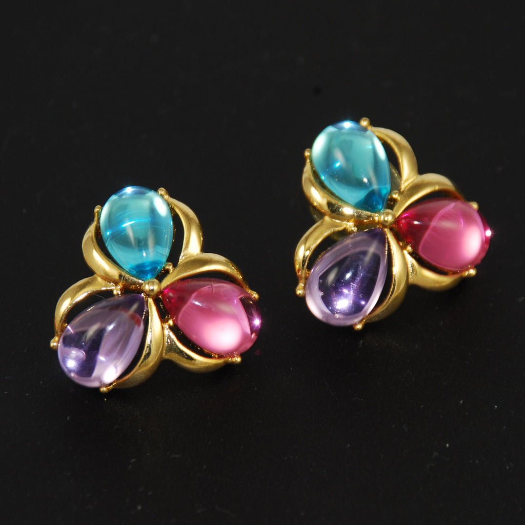 Trifari Jelly Belly Vintage Earrings