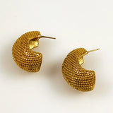 Trifari Gold Hoop Vintage Earrings
