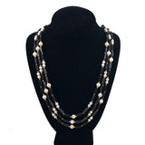 Trifari Multi-Strand Black White Bead Necklace