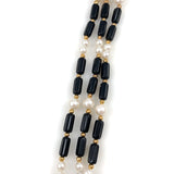 Trifari Multi-Strand Black White Bead Necklace