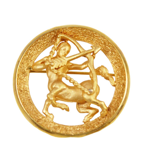 Trifari Gold Sagittarius Brooch Vintage