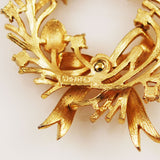 Trifari Gold Tone Wreath Brooch Vintage