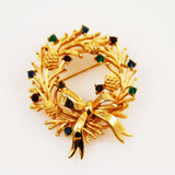 Trifari Gold Tone Wreath Brooch Vintage