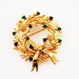 Trifari Gold Tone Wreath Brooch Vintage