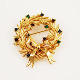 Trifari Gold Tone Wreath Brooch Vintage