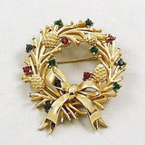 Trifari Gold Tone Wreath Brooch Vintage