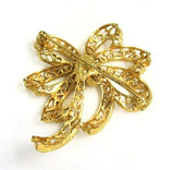 Back of Trifari Gold Tone Bow Brooch Vintage