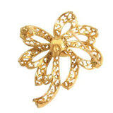 Back of Trifari Gold Tone Bow Brooch Vintage