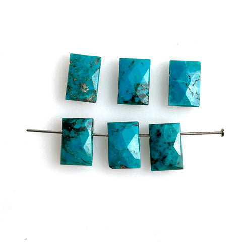 Genuine Turquoise Faceted Top Drilled Beads
