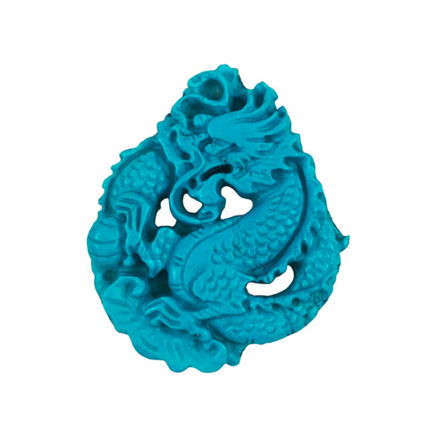 Carved Turquoise Dragon Gemstone Cabochons