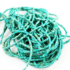 Natural Turquoise Heishi Beads 3 & 4mm American