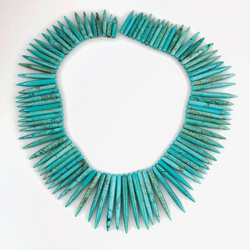 Turquoise Spike Needle Beads Vintage
