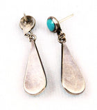 Back of Vintage Sterling Silver Turquoise Sunburst Earrings