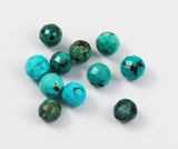 Faceted Turquoise 5mm Round Beads - Natural