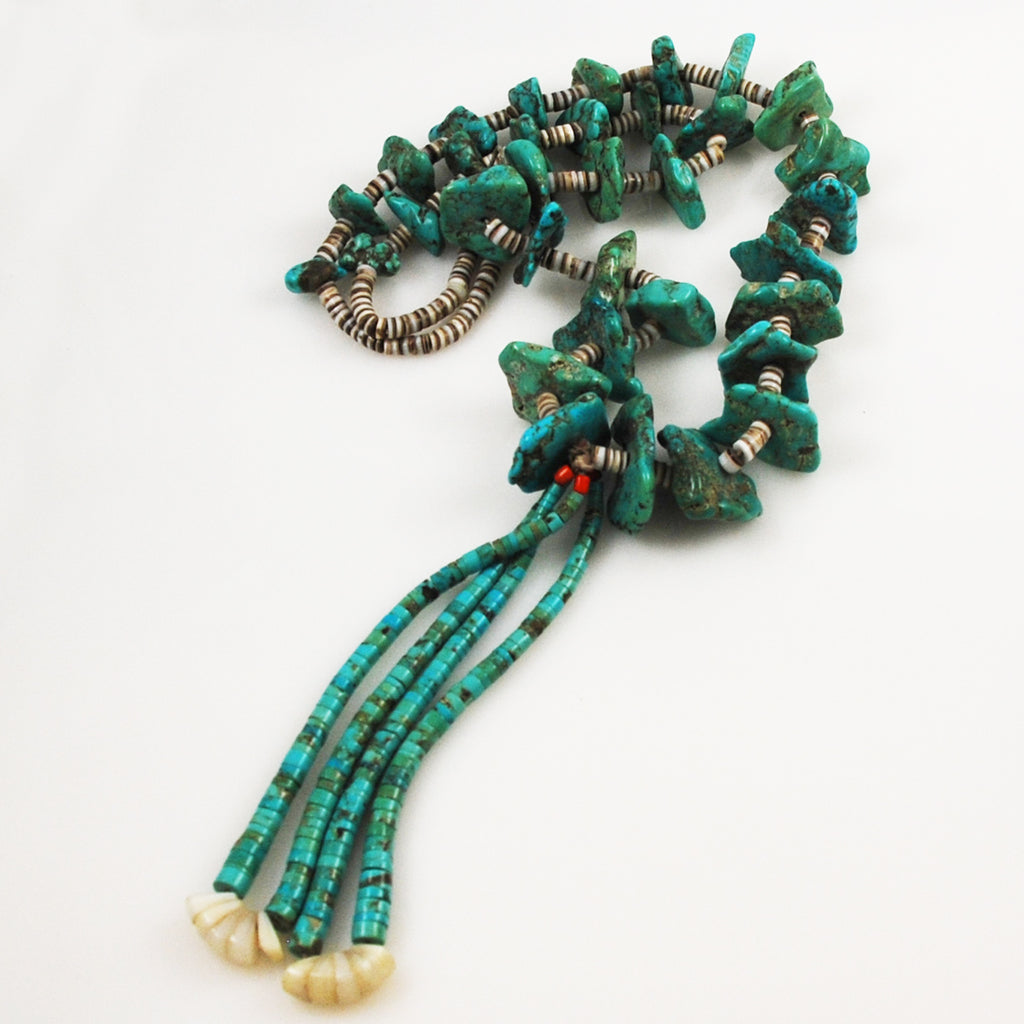 Turquoise Heishi and Jacla Necklace Vintage