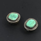 Turquoise & Sterling Button Covers Navajo