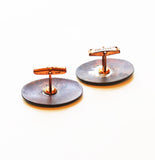 Back of Turquoise Enamel Copper Cuff Links 1960's