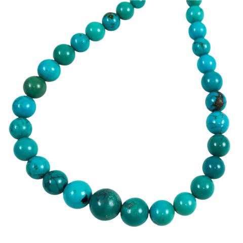 Natural Turquoise Graduated Round Beads American