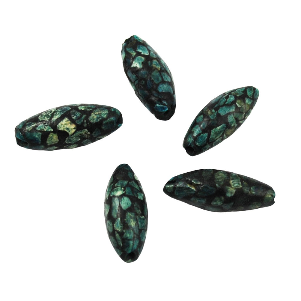 Turquoise Mosaic Oval Antique Beads