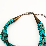 Turquoise & Sterling Necklace with Cones
