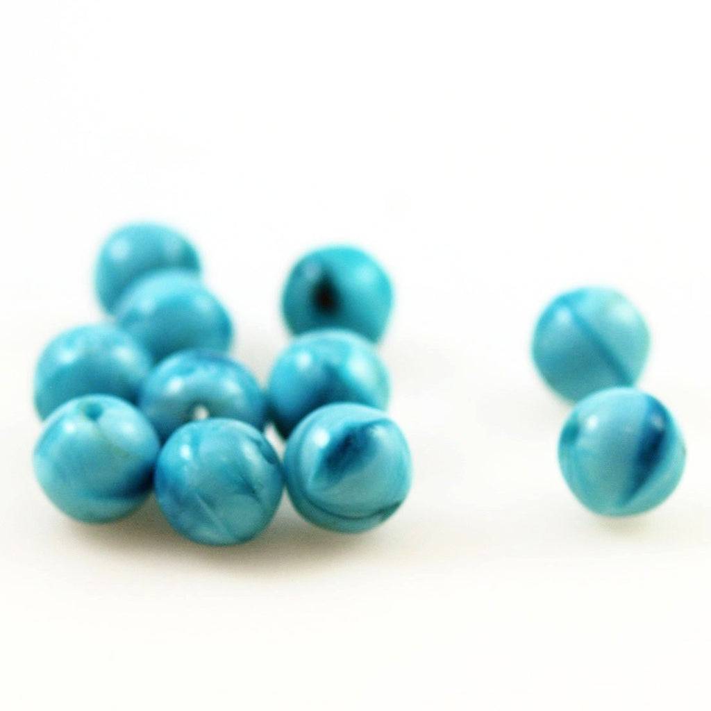 Turquoise satin beads