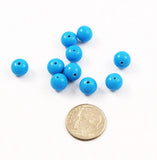 Turquoise Blue Glass Round Beads