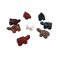 Carved Gemstone Turtle Fetishes Beads (8)