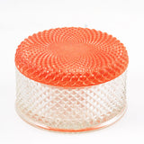 Glass Powder Box With Coral Lid