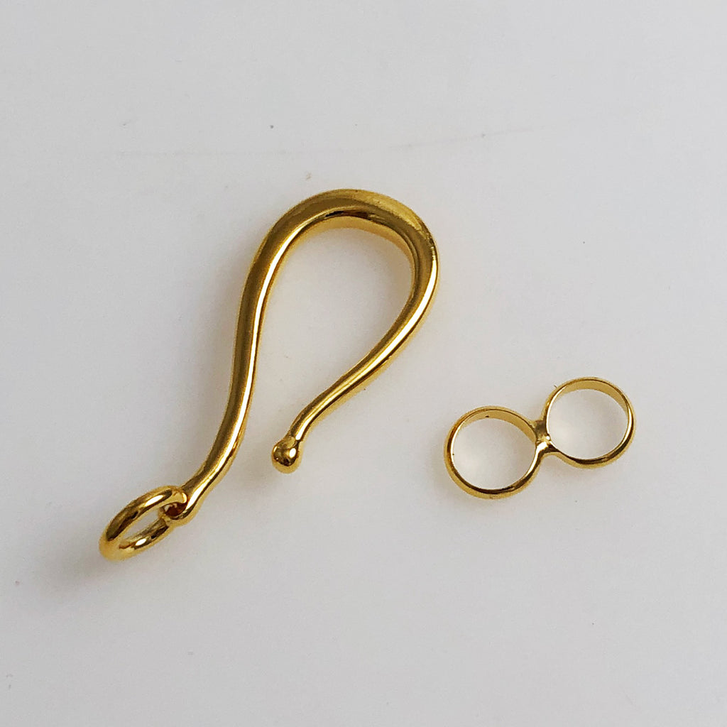 Large Vermeil Hook & Eye Clasp Sterling Gold – Estate Beads & Jewelry