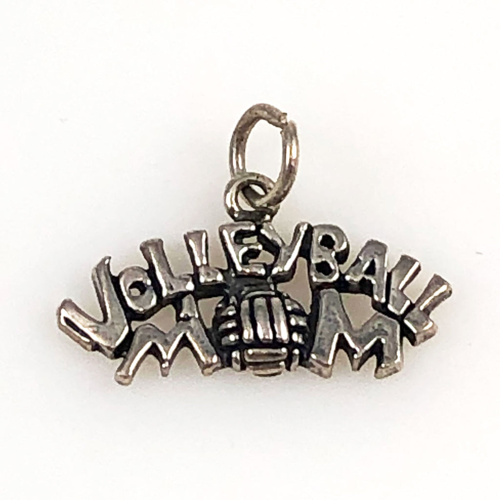 Volleyball Mom Sterling Silver Vintage Charm