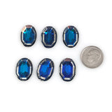 vintage blue rhinestones oval