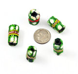 Millefiori Italian Trade Bead Tubes - Christmas Green