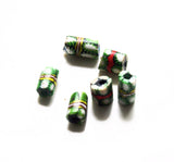 Millefiori Italian Trade Bead Tubes - Christmas Green