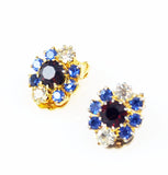 Weiss Rhinestone Earrings Clip Ons