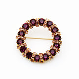 Weiss Amethyst Rhinestone Wreath Brooch